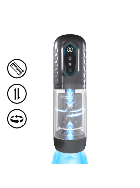 Masturbateur Vortex Va-et-Vient et Rotation Noir 