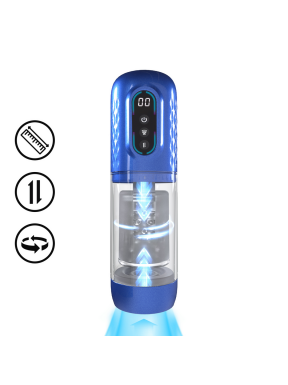 Masturbateur Vortex Rotation et Va-et-Vient Bleu 