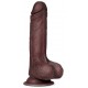 Gode réaliste Slidy Cock 12.5 x 3.8cm Marron 