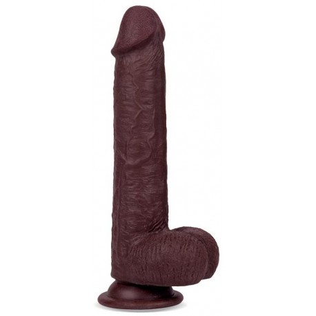 Gode réaliste Slidy Cock 17 x 4cm Marron 