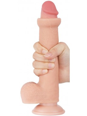 Gode avec Bourses Sliding Skin 17 x 3.5cm 