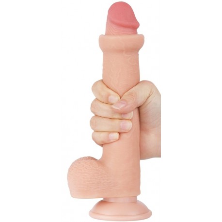 Gode avec Bourses Sliding Skin 17 x 3.5cm 