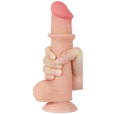 Gode avec Bourses Sliding Skin 15 x 4.5cm 