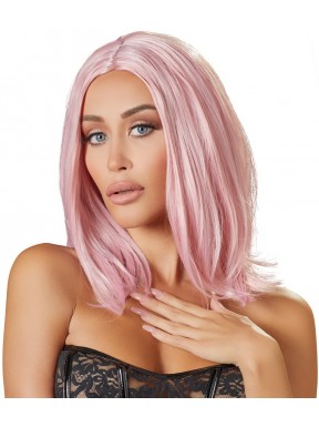 Perruque Cheveux mi-longs Roses 