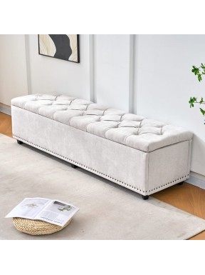 Canapé de stockage pour sex doll - Blanc (Serrure intelligente)