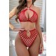Ensemble bikini résille rouge - J Lingerie 