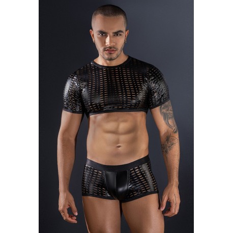 Ensemble top et boxer noir - J Lingerie 