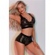 Ensemble Top et Shorty noir - J Lingerie 