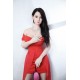 AFDoll (visage silicone) en robe rouge - Nyx - 158cm